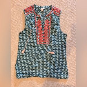 JCrew embroidered tank